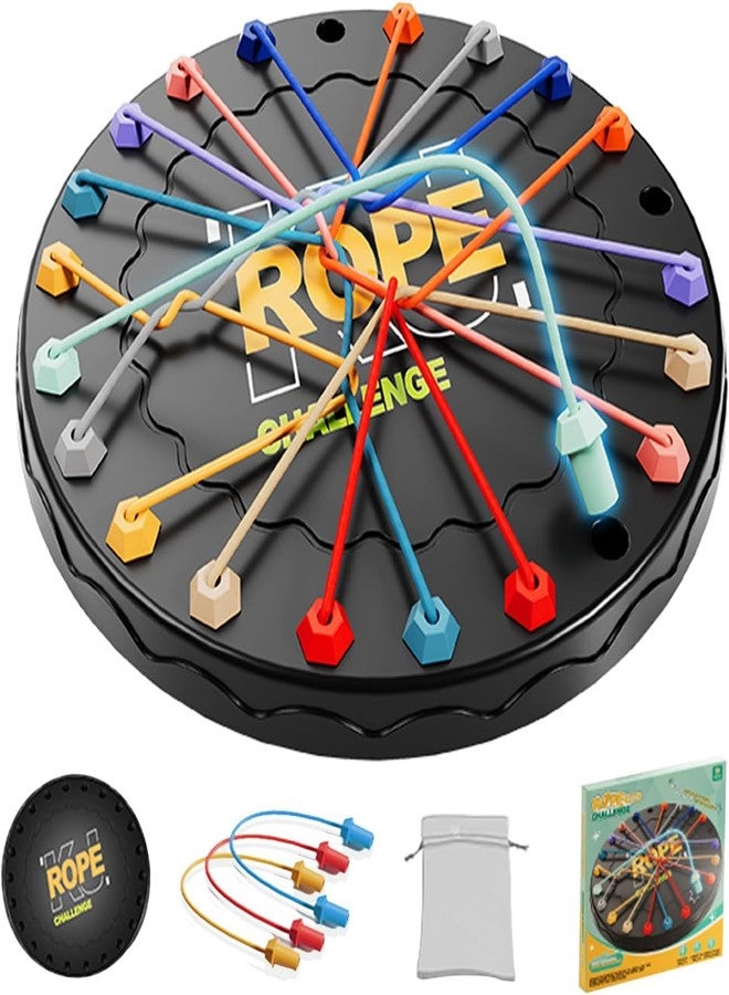 ROSTON Rope Untangling Puzzle Game for Kids & Adults | 10-in-1 Twisted Rope Brain Teaser Set | Educational Strategy Toy for Family, Travel & Party Fun | Multi-Level Logic & Skill Challenge - Image 1